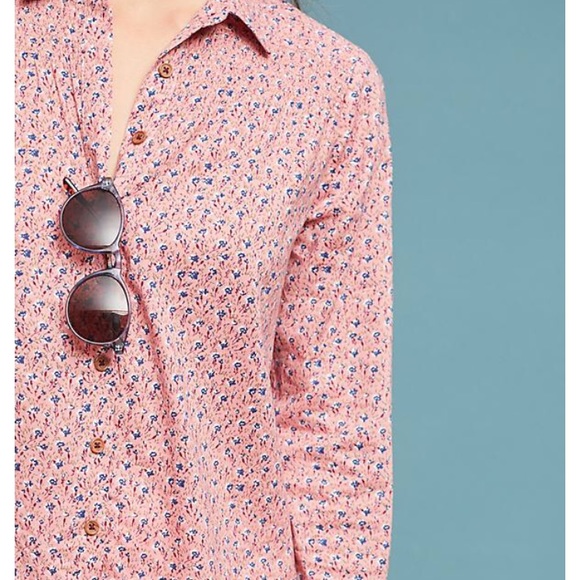 Maeve for Anthropologie. Pink floral button down - Picture 1 of 4